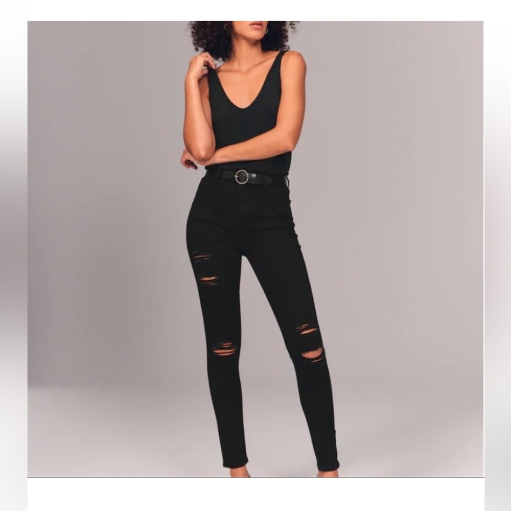Abercrombie & Fitch Simon high rise super skinny distressed jean
